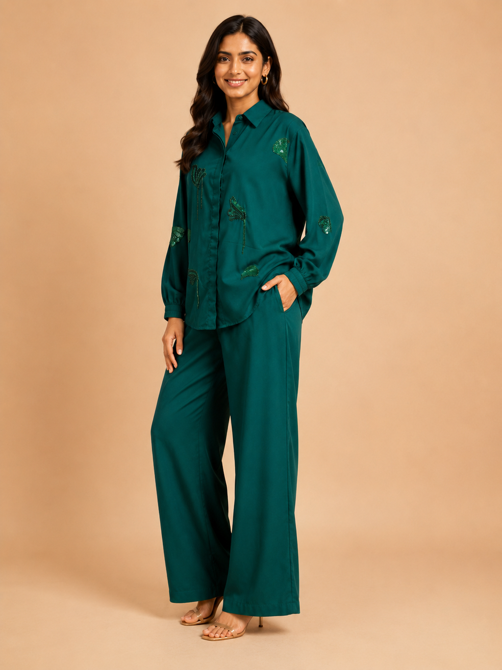 Emerald Green Embellished Co-ord Set