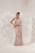 Blush Pink Embellished Saree Set